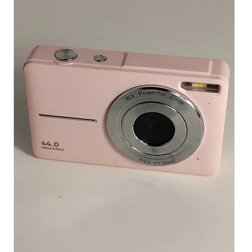 Jectse Digital Camera Soft Pink 44.0 MP 16X Zoom 1080P HD Video Battery Charger